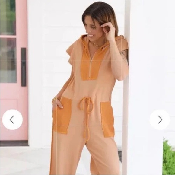 POL Pants - POL NWT Women's Tan/Orange Jumpsuit with Hood for casual wear size M